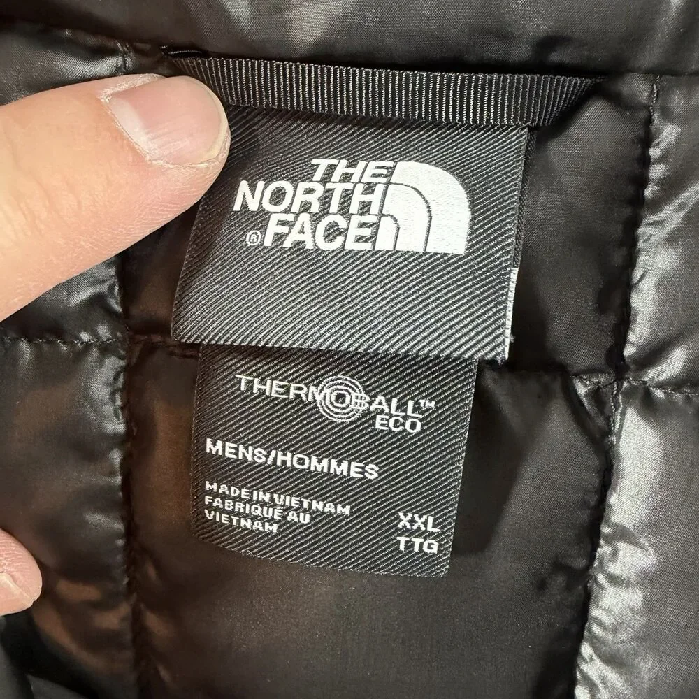 North Face Jacket Men XXL Black Thermoball Quilted Puffer Packable Lightweight